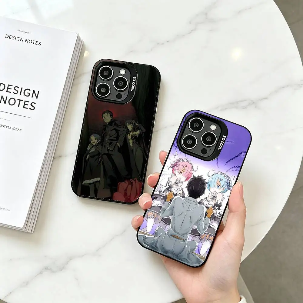 Re0 N-Natsuki S-Subaru Phone Case For iPhone 17,16,15,14,13,12,11 Plus,Pro Max,XS,Colorful Silver Phone case Funda Cover