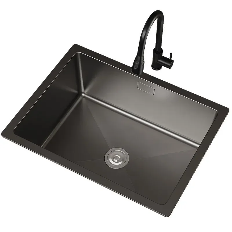 for Nakajima 304 Stainless Steel Black Vegetable Sink Under Counter Basin Kitchen Sink Factory Wholesale