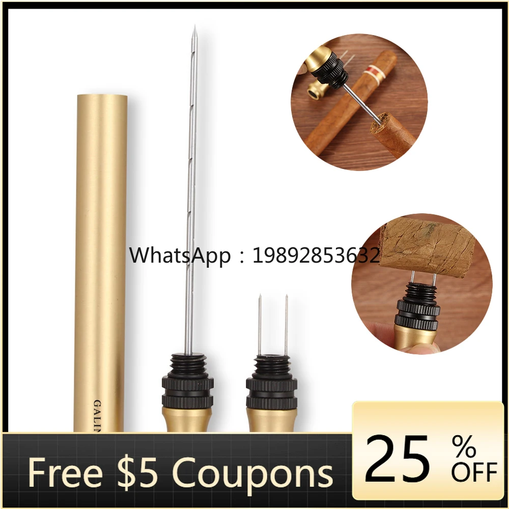 

Galiner Metal Cigar Punch Cutter Detachable Cigar Needle Puncher Smoking Accessories Portable Cigar Draw Enhancer Tool