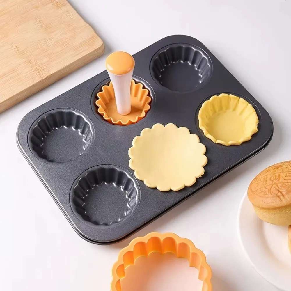 Non-Stick Tart Shell Mold Set Round Shape Plastic Mini Tartlet Maker Pastry Tart Shaper Smooth Surface Baking Tart Press Mold