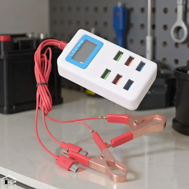 Multifunctional Universal 6USB Charger with LCD Clip 12-24V Quick Mobile Phone Charging DIY Accessory