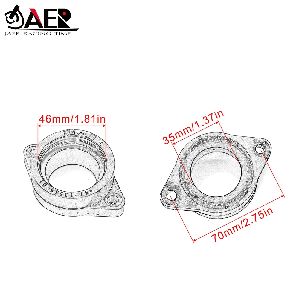 2PCS Motorcycle Carburetor Interface Adapter Intake Insulator Connector for Yamaha XS650 TX650