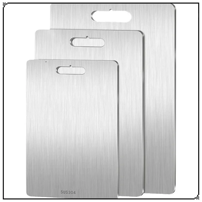 

New Camping Cookware Stainless Steel Chopping Board Thickened Moisture-proof Chopping Board Outdoor Chopping Board