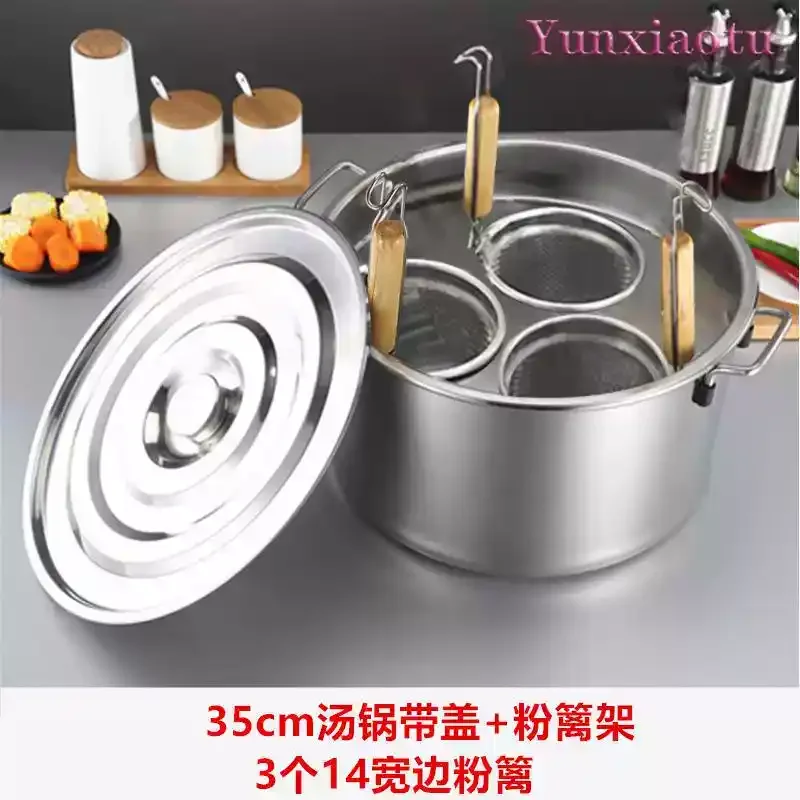 Stainless Steel Cooking Noodle Pot, Soup Bucket, Large Capacity, Induction Cooker, Stewed Soup