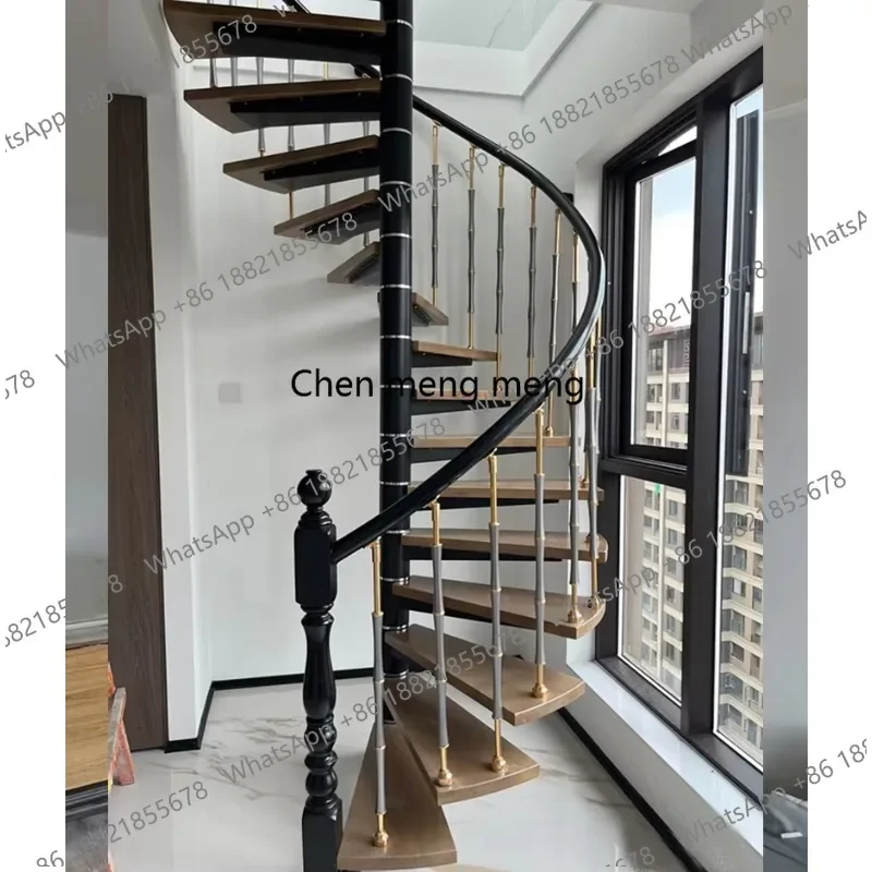 D5556 Modern Customizable Stainless Steel  Prefabricated Spiral Stair Design Metal Indoor Circular Staircase Curve Staircase Lad
