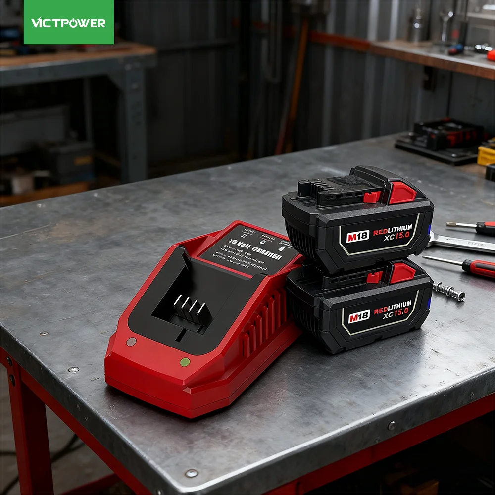Victpower for Milwaukee 18V-20V lithium battery intelligent LED indicator charger can charge 48-11-1815 48-11-1820 fast charger.