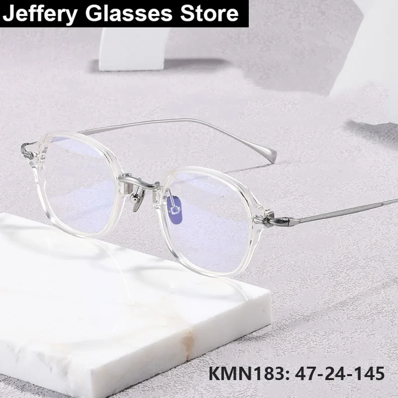 

Japanese Handmade KMN183 Men Square Glasses Frame Women Oversize Ultralight Retro Eyeglasses Vintage Big Face Eyewear Spectacle