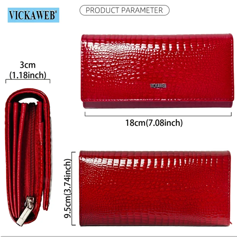 Free Gift Ladies Wallet for Women Fashion Patent Leather Clutch Long Purses Card Holder  Carteras Monederos Para Mujer