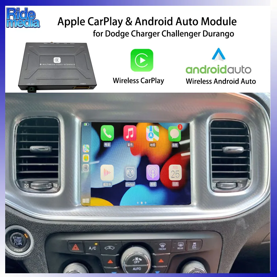 Image of RideMedia 2026 Vollständig Original Aufgerüstetes CarPlay Android Auto für Dodge Durango SXT Challenger Charger Viper 2014-2017