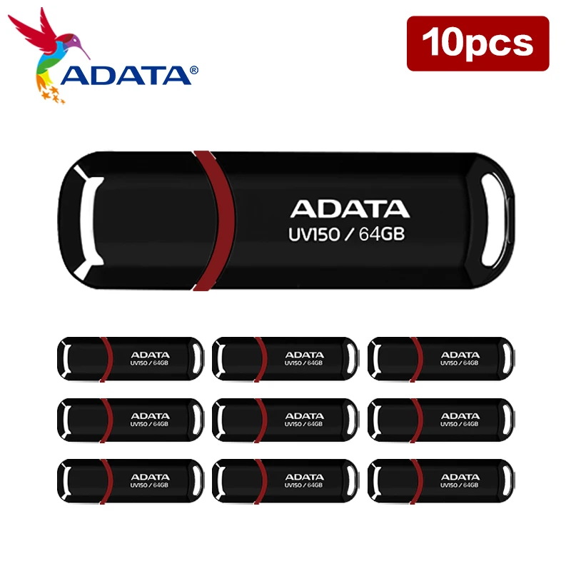 Imagem -06 - Adata-usb Flash Drive Uv150 32gb 64gb 32gb Preto Udisk Atacado 10 Peças