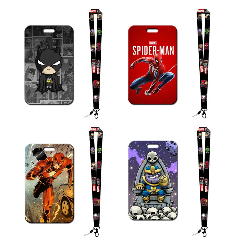 Marvel Cartoon Figure Spiderman Credential Holder Lanyard Keys ID Card Sleeve Badge Holder Charm Cartoon Keyring Neck Straps view 6
