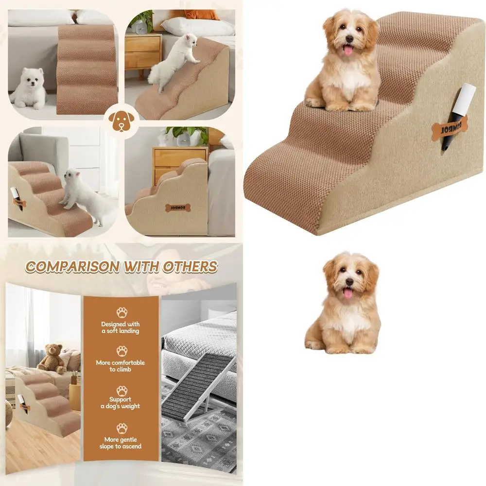 

Нескользящие 4-уровневые ступеньки для домашних животных для высокой мебели, водонепроницаемые и прочные, идеально подходят для маленьких собак и кошек