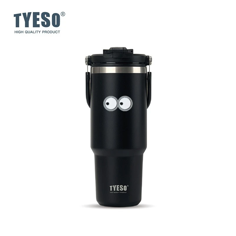 Tyeso 900ML Travel Mug Vacuum Cup Stainless Steel Coffee Cup Double-layer Insulated Cup Tumbler Thermo Water Cup With Eye Sticke