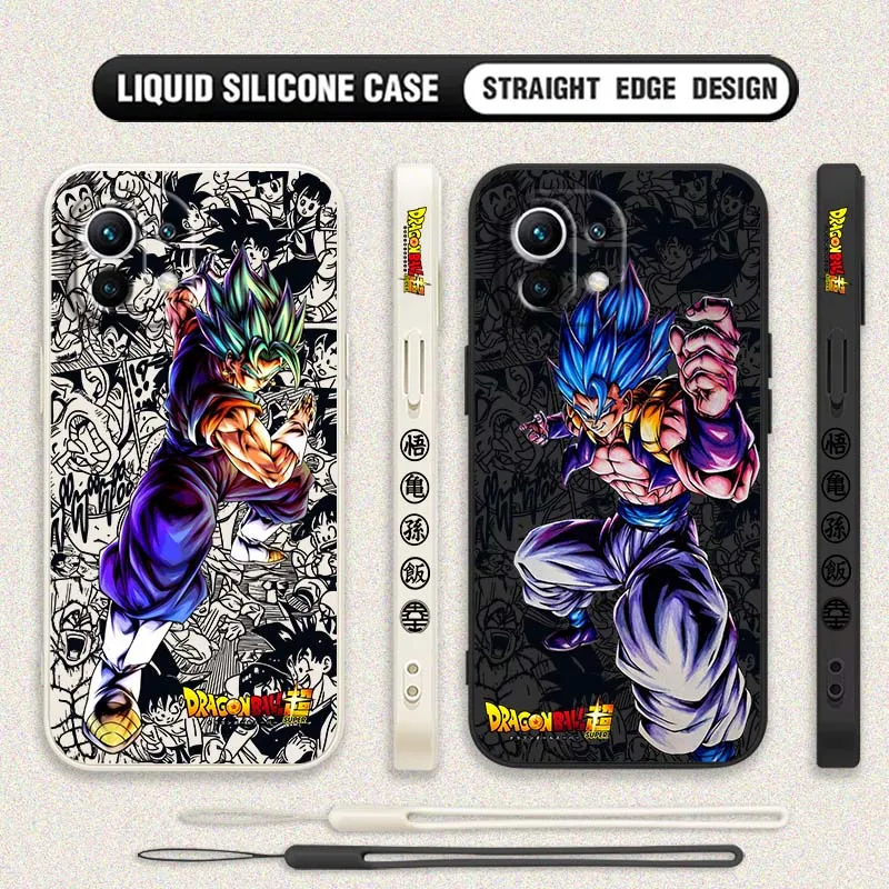 D-Dragon Ball Son Goku Cool For Xiaomi Mi 17 15 14 13 12 11 9 13T 12T Lite Pro Max 5G Liquid Left Rope Phone case Cover