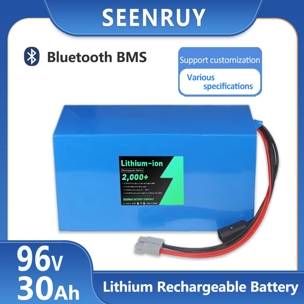 96V 30Ah Lithium Ion Battery Li ion 26S BMS for 5000W Motor Robot  Forklift Van Motorcycle AGV + 10A Charger