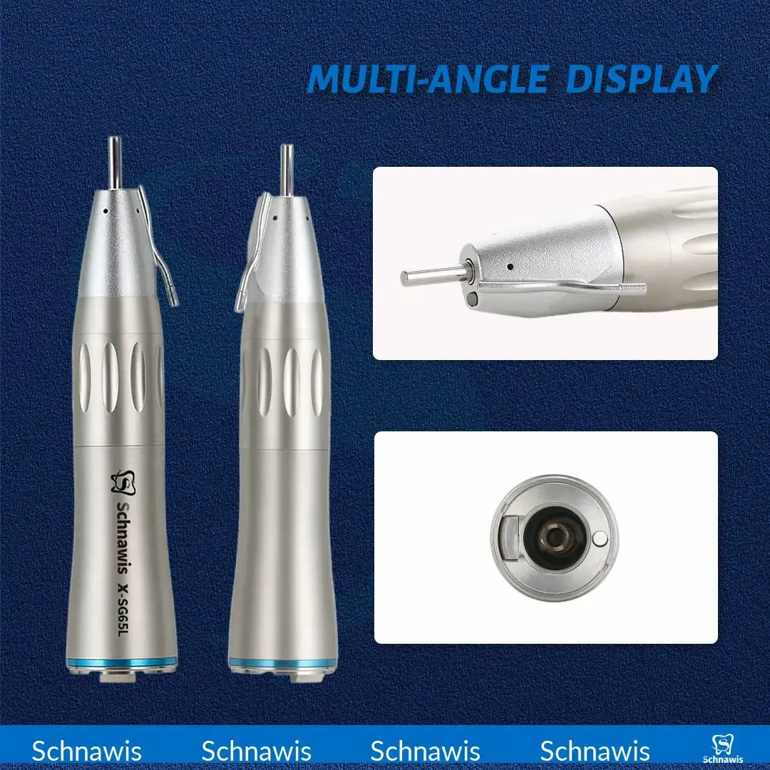 Schnawis SG65L Dental 1:1 Straight Handpiece Fiber Optic External Irrigation Dental Implant Surgical Dentistry Blue Ring