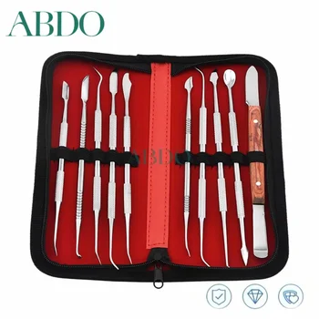 Dental Carving Plaster Knife Spatula Practical Stainless Steel Teeth Wax Dentist Tool kit Dental Instrument Tools Organizer