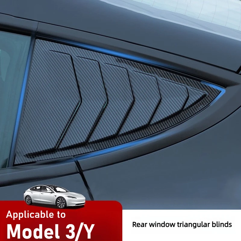 For Model 3 Highland Model 3 Rear Window Triangular Blinds Louver Side Vent Triangle Modification Decal Car External Accessories