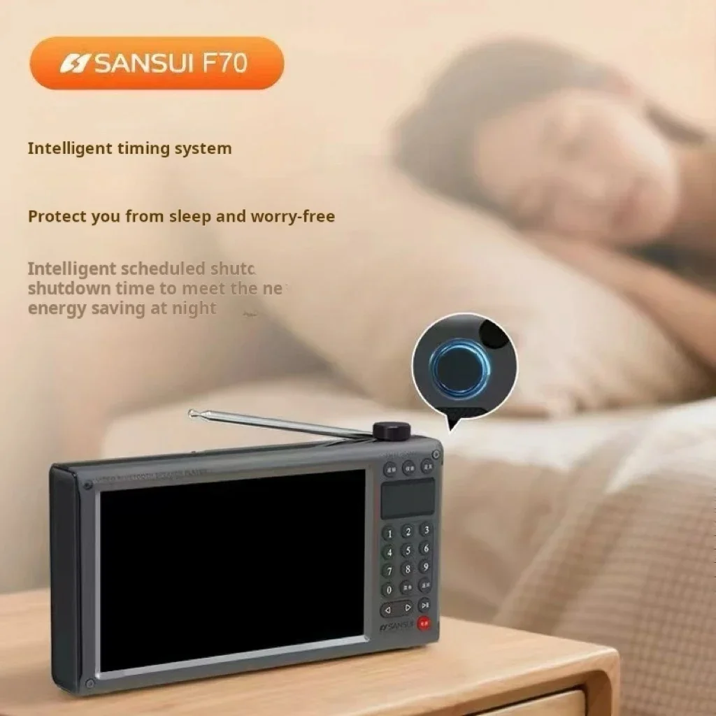 SANSUI F70/F69 HD LED عرض راديو محمول راديو FM سماعة لاسلكية تعمل بالبلوتوث المتكلم MP4 مشغل موسيقى فيديو الكتاب الإلكتروني TF فتحة للبطاقات #5