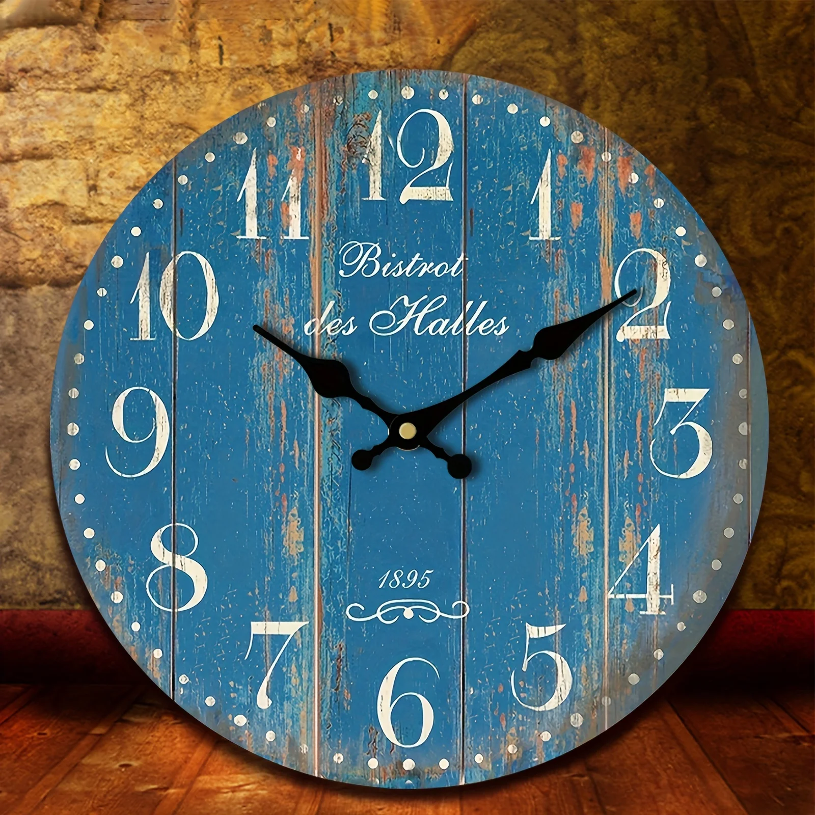 1pc Round Wall Clock Vintage Antique Style Rural Home Minimalist Style Wall Clock AA Battery (not Included) Modern Design