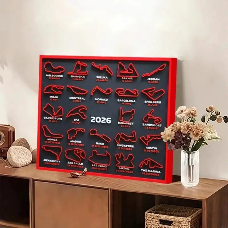

3D Printed Motorsport Schedule Calendar 2026 Motorsport Event Dates Calendar For Home Or Offices Desk Wall Display H8WD