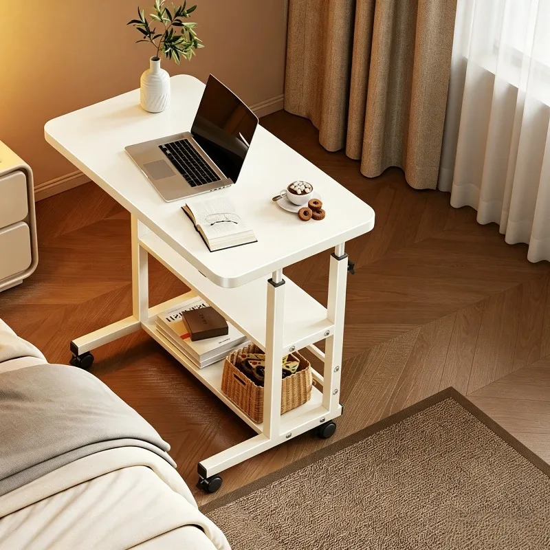 Adjustable Bedside Table Laptop Desk Wheels Dual Layer Small Table Computer Table Laptop Table Mesa Desk Computer Desks