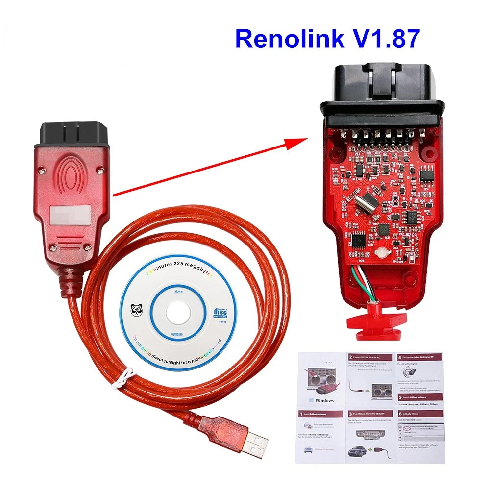 

Newest Renolink V1.87 Reno link 1.87 for Renault ECU Programmer Key Coding UCH Matching Dashboard Coding ECU Resetting