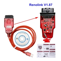 Newest Renolink V1.87 Reno link 1.87 for Renault ECU Programmer Key Coding UCH Matching Dashboard Coding ECU Resetting