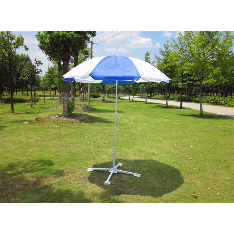 four-legged iron pipe folding classic design four umbrella bones outdoor parasol cross base fishing umbrella triangular base