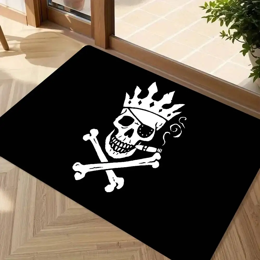 Skull Pirate Floor Mat Suitable For Living Room Kitchen Bathroom Non-slip Mat Household Foot Mat