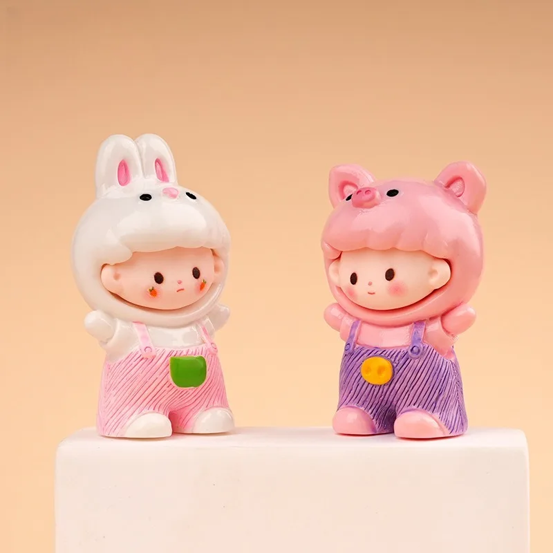 การ์ตูนราศีจีนFigurinesของเล่นเครื่องประดับเรซิ่นน่ารักบ้านตุ๊กตาMini Office Desktopตกแต่งรถเด็กน่ารักของขวัญ