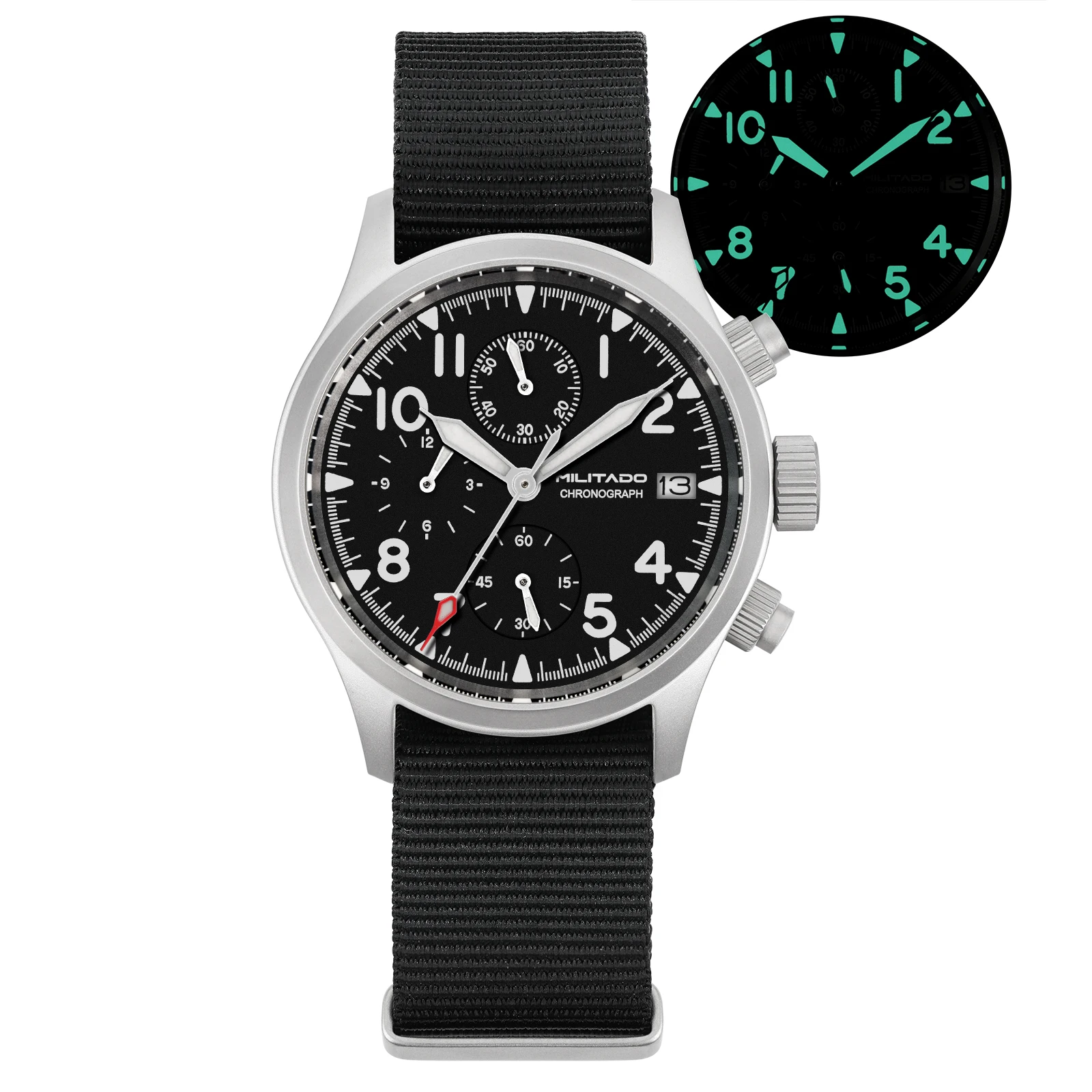 Militado ML1868KF クォーツ時計マン VK67 39 ミリメートルクロノ