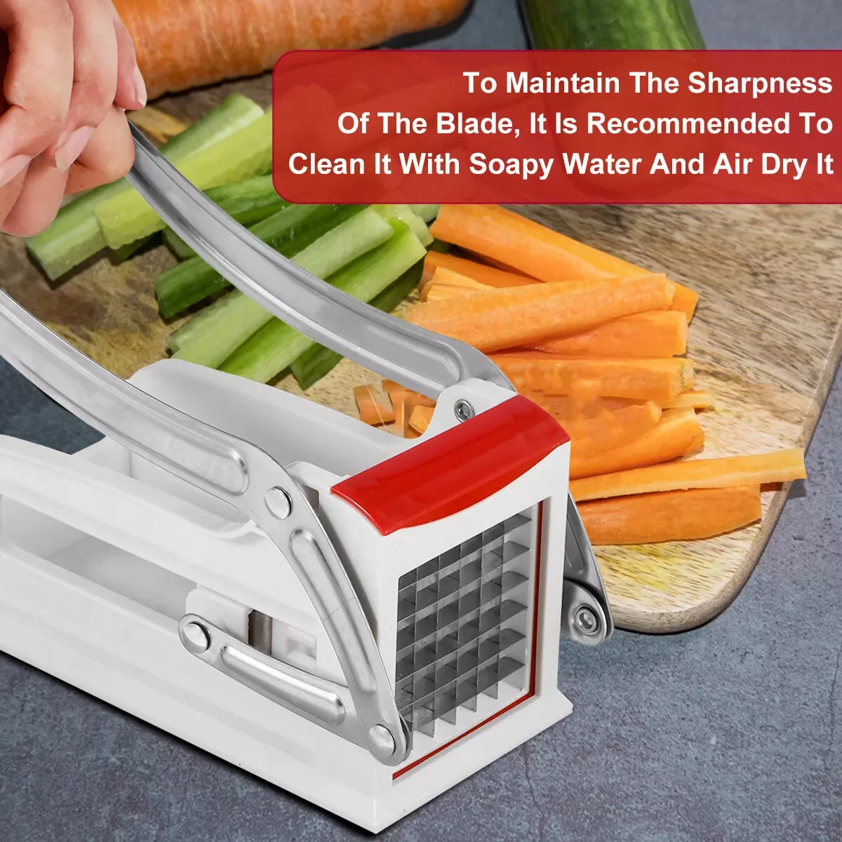 Potato Chipper Slicer French Fries Maker Vegetables Carrots Chip Chopper Cutter