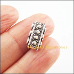 20 New Rectangle Charms Tibetan Silver Color 3-Holes Spacer Beads 7.5x14.5mm