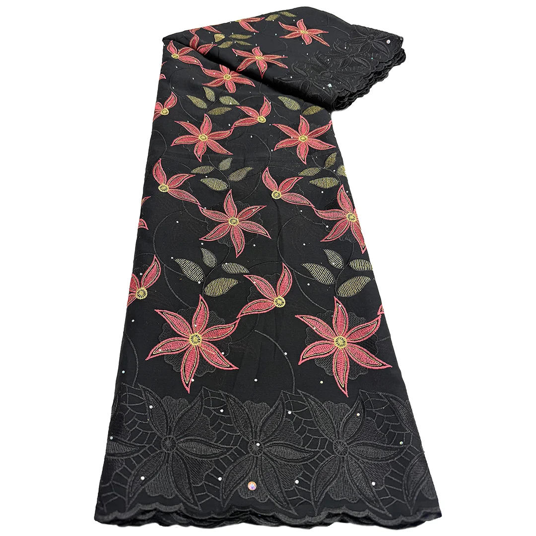 

Luxury African Soft Cotton Lace Fabric Embroidery 2025 High Quality Swiss Voile Lace Fabric For Bridal Gowns Evening Dresses Sew