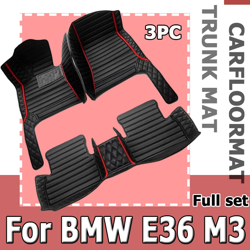 Custom Automotive Car Floor Mats For BMW E36 M3 1995 1996 1997 1998 1999 Auto Luxury Leather Men Women Car Mats Full Coverage