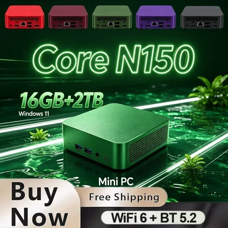 wifi6-bt52-home-desktop-computer-2026-multi‑color-optional-mini-gaming-pc-intel-core-n150-win-11-pro-16gb-ram-1tb-ssd
