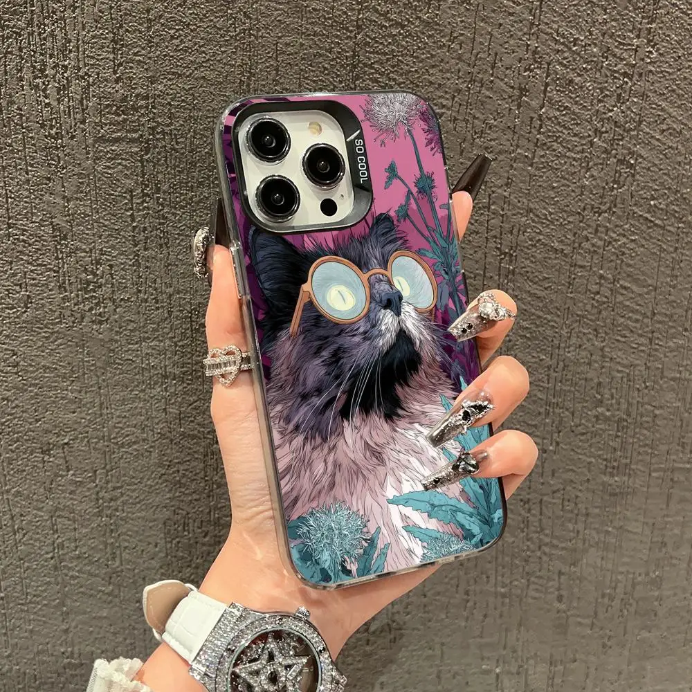 

Cat wearing glasses Phone Case case for iPhone17 16 15 14 13 12 11 Pro/ Max/Plus shock-proof rear cover anti-fingerprint