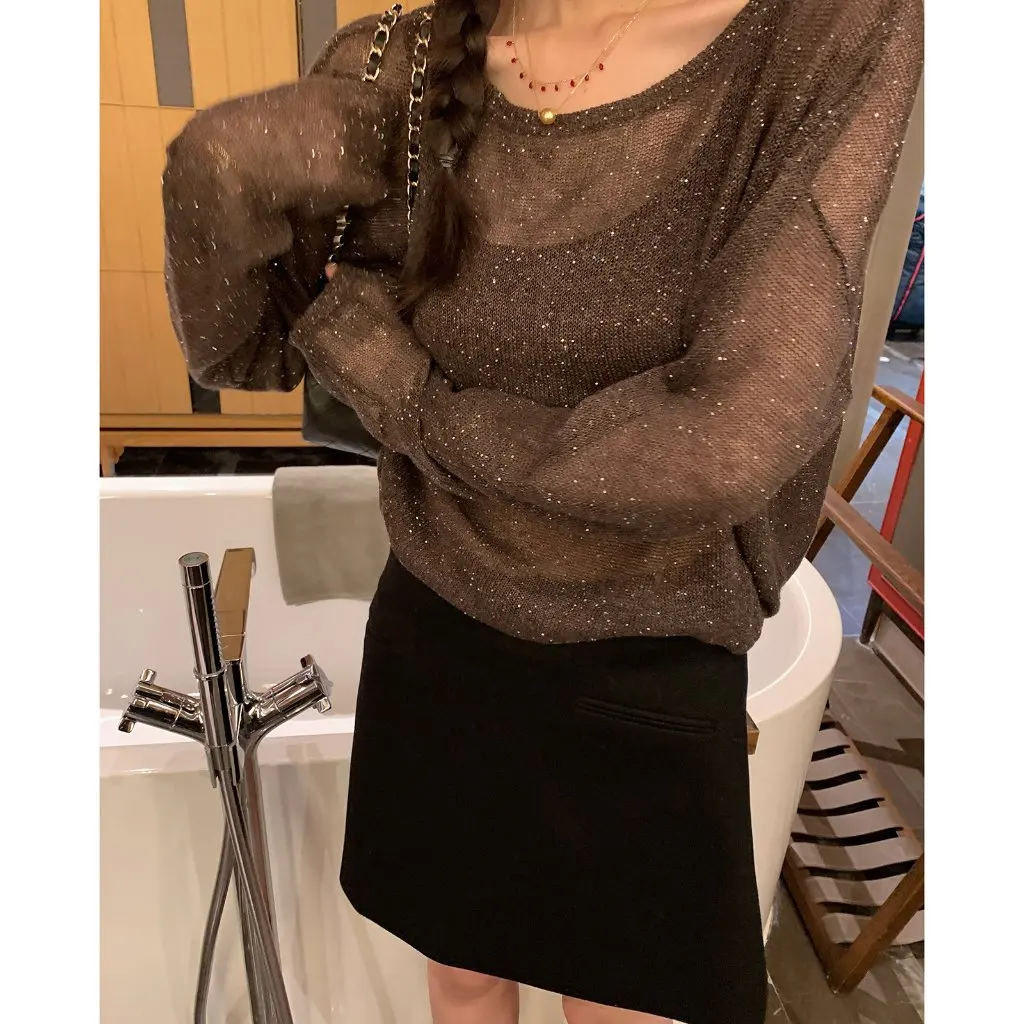 

Топ из льняной пряжи Lickysenior для женщин, свободный топ с длинными рукавами в стиле ретро, современная легкая текстура, универсальный плавающий дизайн, низкий стиль