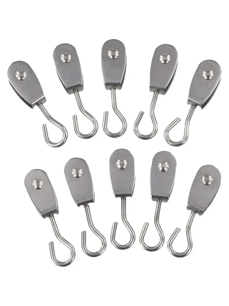 10 Packs Pulley 360 Swivel Pulley Lifting Heavy Objects As Shown 360 Degree Swivel Stainless Steel Pulley 30kg Load Capacity