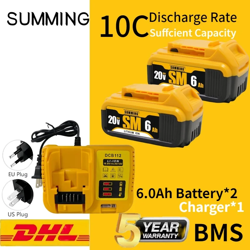 

For Dewalt 18V/20Vpower Tools rechargeable electric toolAccessories Lithium batteries Replace DCB200 DCB184 DCB206