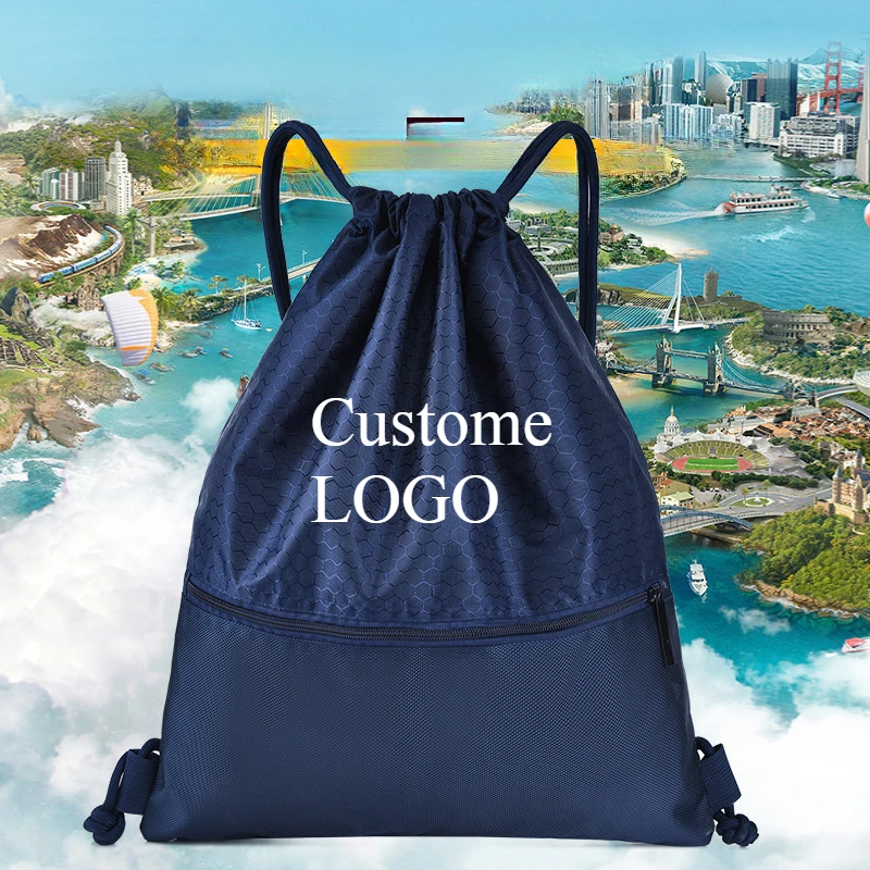 Customized Logo Travel Sports Drawstring Bundle Bag Backpack Large Capacity Simple Going Out Versatile Basketball Bag