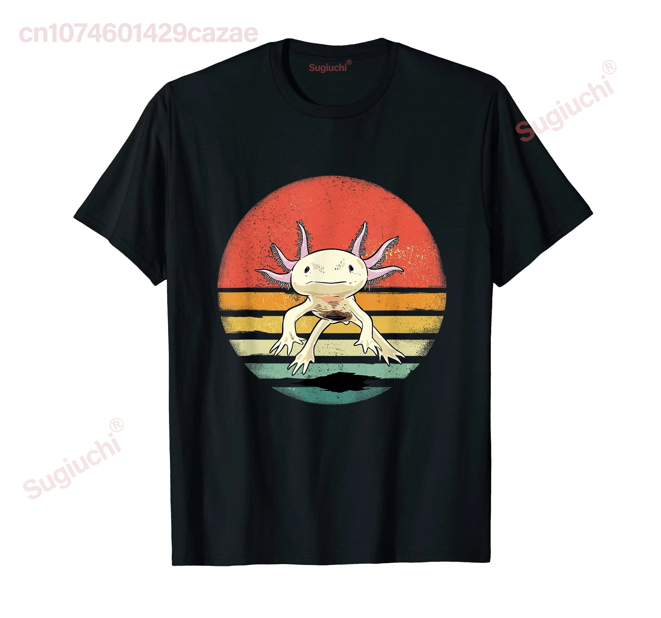 

100% хлопок, забавная ретро винтажная футболка Axolotl для любителей аксолотля, мужские и женские футболки унисекс, размер S-6XL