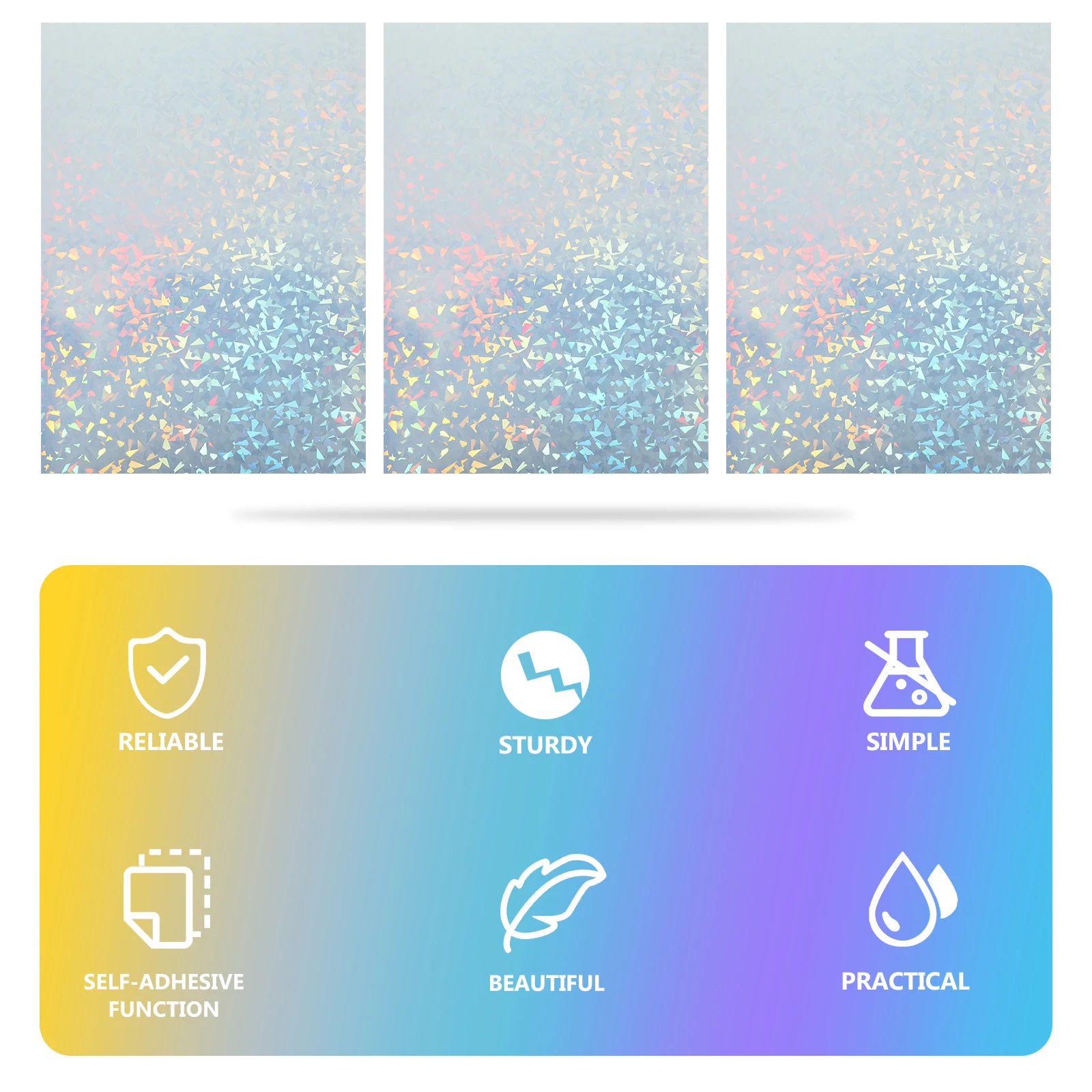 

10 Sheets Glitter Sticker Paper Holographic Vinyl Printable Adhesive for Retail Display Decorative Labels Store Promotion