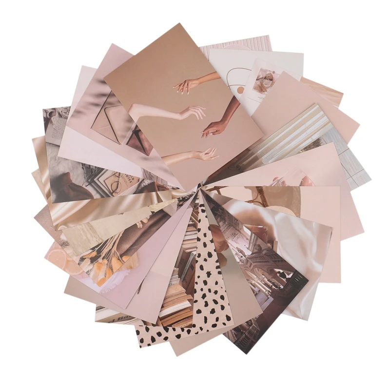 50PCS Scrapbooking Material, Retro Diary Paper, DIY Craft Background, Light Writing Decoration, For Writing