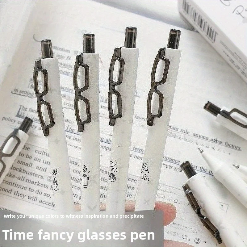 

4pcs series push-button gel pen clip, high-value student CS test pen, signature pen, unique glasses pen clip design
