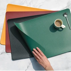 4PCS Faux Leather Placemats Heat Resistant Easy To Clean Table Pad Mat for  Home Office Hotel Restaurant  Kitchen Dining Table