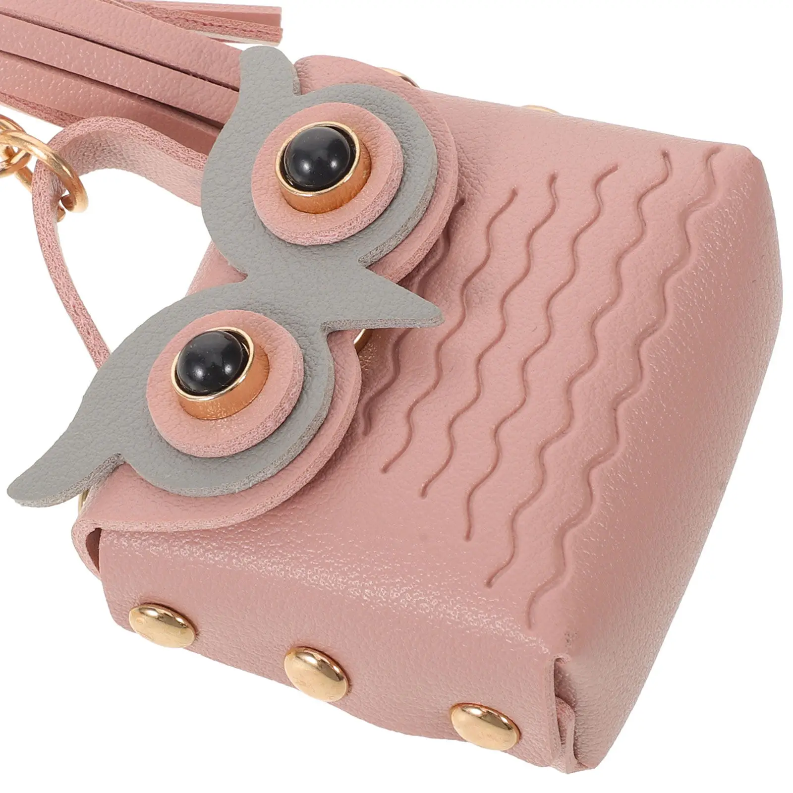 2Pcs Mini Owl Coin Purse Keychains PU Cute Bag Keychain Wallets for Women Handbags Backpacks