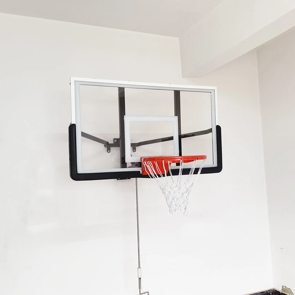 Excellent Value Height-Adjustable Wall Mounted Basketball Stand Great for Indoor and Outdoor Games
