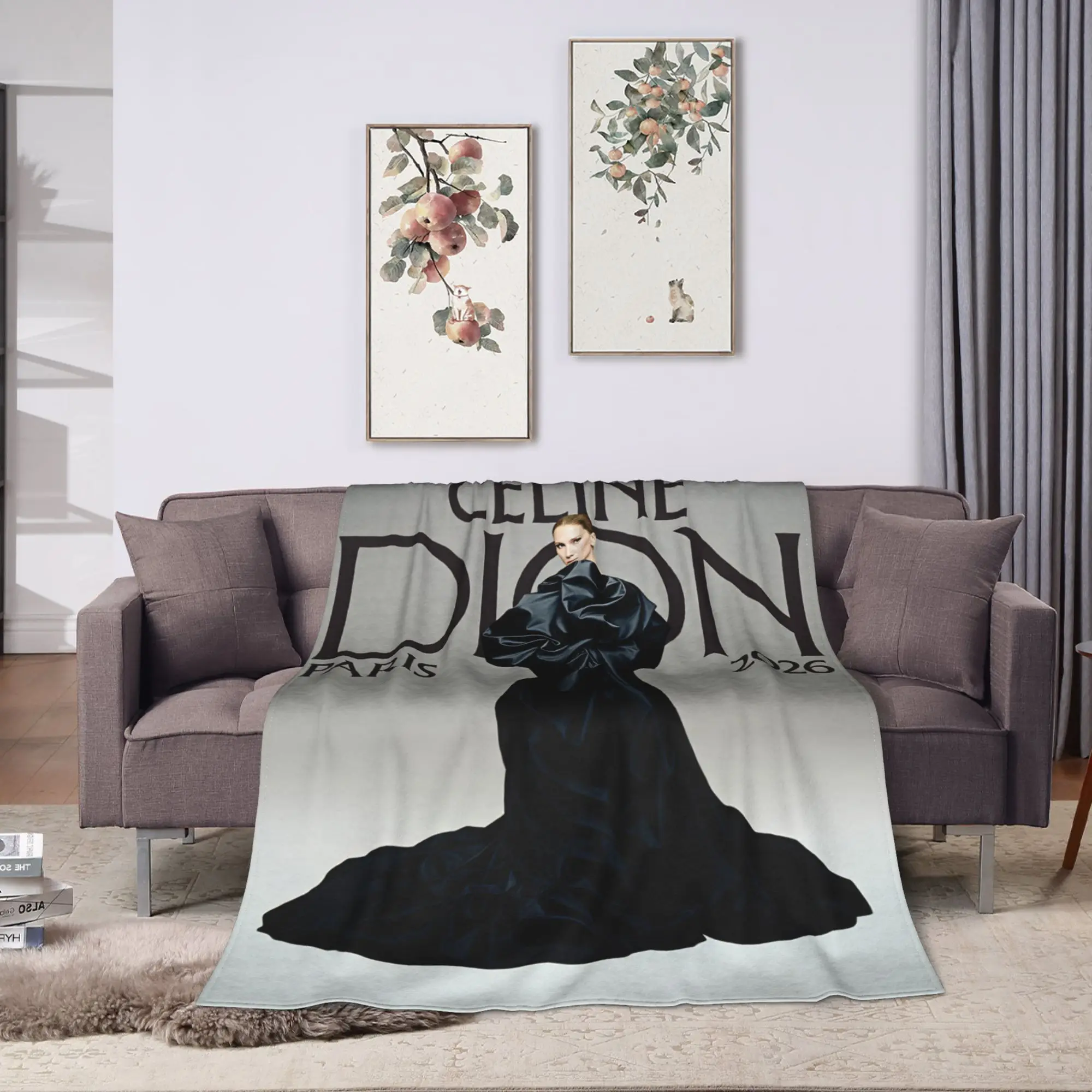Celines Dions Paris 2026 Flannel Blanket  Warm Soft Throw Blanket for Couch Bed Picnic Funny Bedspread Sofa Bed Cover